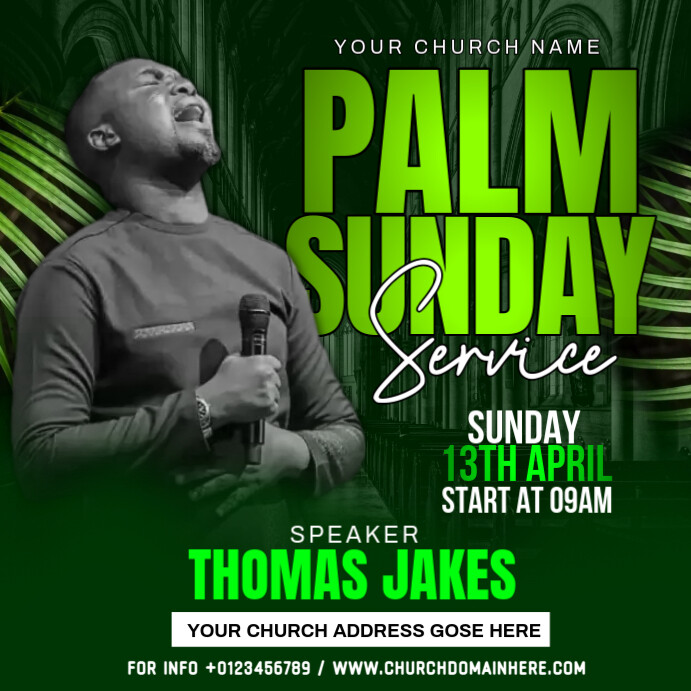 Copy of Green Maximalist Palm Sunday Instagram Post | PosterMyWall