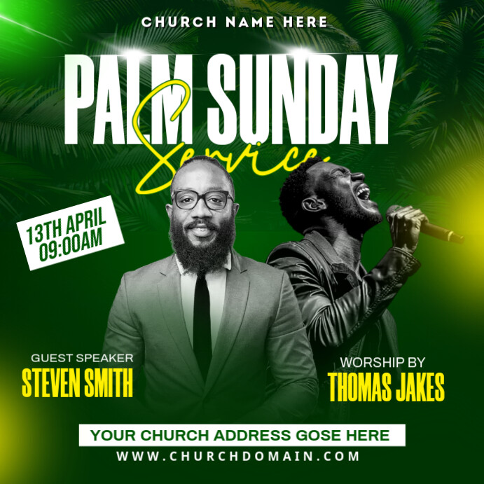 Copy of Green Maximalist Palm Sunday Instagram Post | PosterMyWall