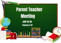 Green Maximalist Parent Teacher Meeting  Postcard Carte postale template