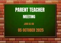 Green Maximalist Parents Teacher Meeting  Postcard Postal template