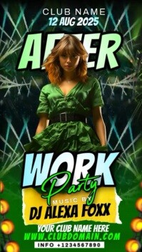 Green Maximalist Party Flyer  Digital Display (9:16) template