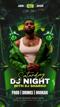 Green Maximalist Party Flyer Digital Display (9:16) template