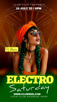 Green Maximalist Party Flyer Digital Display (9:16) template
