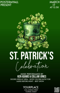 Green St. Patrick's Day Celebration แทบลอยด์ Template