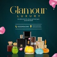 Green Maximalist Perfume Flyer Design  Instagram Post template