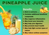 Green Maximalist Pineapple Juice Benefits Placard Postcard template
