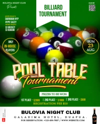 Green Maximalist Pool Table Tournament  Instagram Portrait template