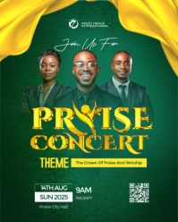 Green Maximalist Praise Concert Poster Design Instagram Portrait template