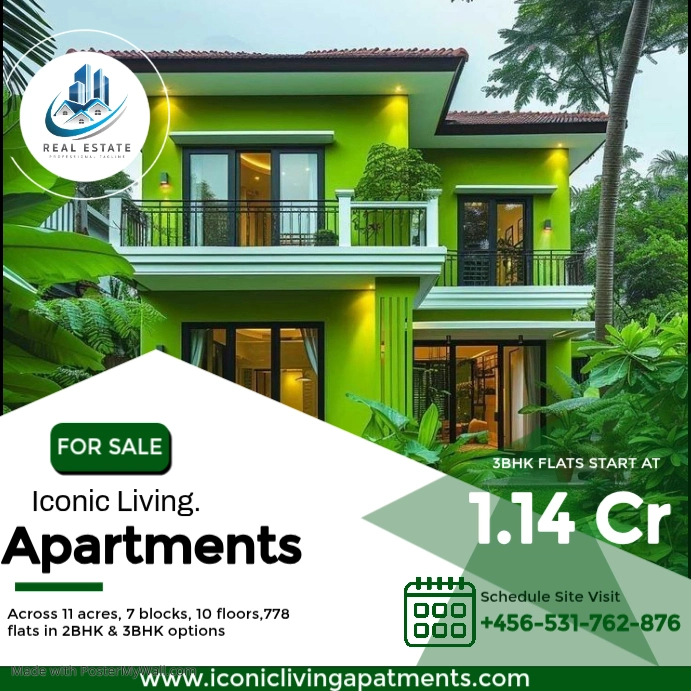 Green Maximalist Real Estate Instagram Post Template | PosterMyWall