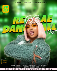 Green Maximalist Reggae Night Instagram Portrait template