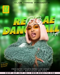 Green Maximalist Reggae Night Instagram Portrait template