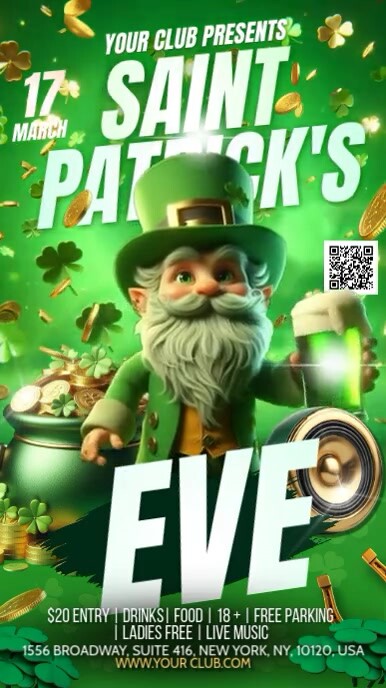 Green Maximalist Saint Patrick's Instagram Story template