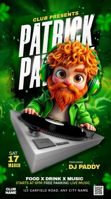 Green Maximalist Saint Patrick Instagram Story template