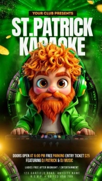 Green Maximalist Saint Patrick Video  Instagram Story template