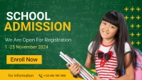 Green Maximalist School Admission Poster Temp Blog overskrift template