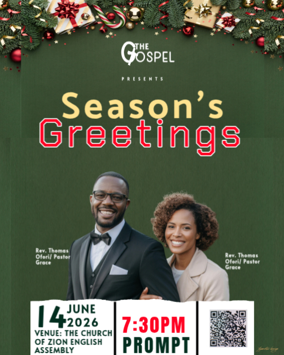 Green Maximalist Season’s Greetings Program Instagram Portrait Template ...