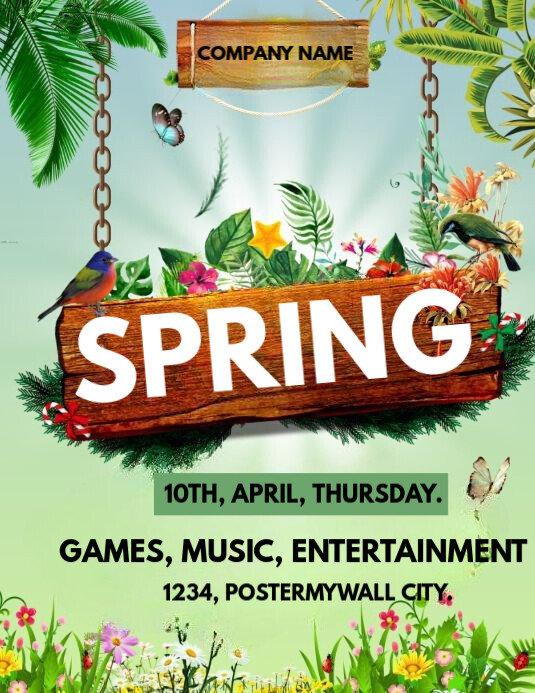 Green Maximalist Spring Sales Poster Flyer (us Letter) Template ...