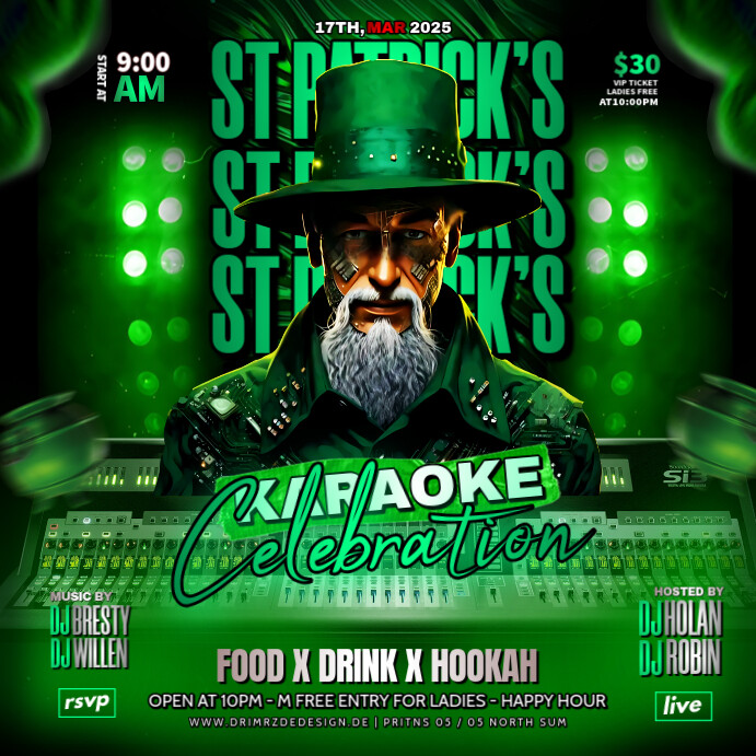 Green Maximalist St Patrick's Day Instagram Post template