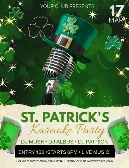 Green Maximalist St Patrick's Day Flyer (us Letter) template
