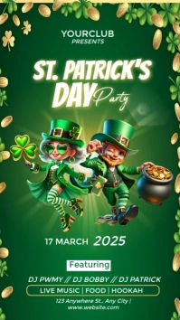 Green Maximalist St. Patrick's Day Party Flyer Instagram Story template