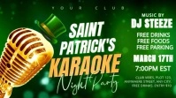 Green Maximalist St. Patrick's Karaoke Night Irish Karaoke Party Digital Display (16:9) template