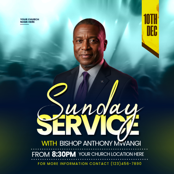 Copy of Green Maximalist Sunday Service Flyer Instagram Post | PosterMyWall