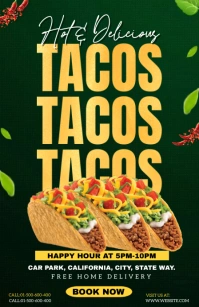 Green Maximalist Tacos Promotion Template Des Tabloid