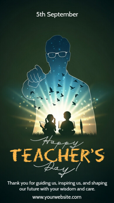 Green Maximalist Teachers Day Instagram Story Template | PosterMyWall