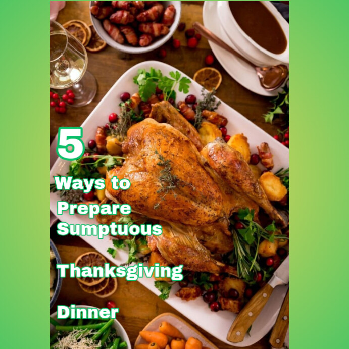 Green Maximalist Thanksgiving  Instagram Post template
