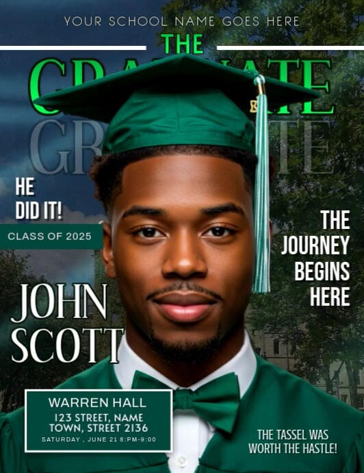 Green Maximalist The Graduate Flyer (us Letter) template