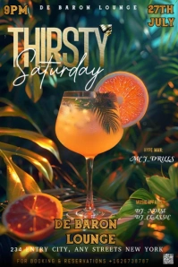 Green Maximalist This Image Is A Vibrant And Inviting Poster Design For A Nightlife Event Titled "th template