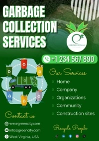 Green Maximalist Trash Garbage Collection Ad A5 template