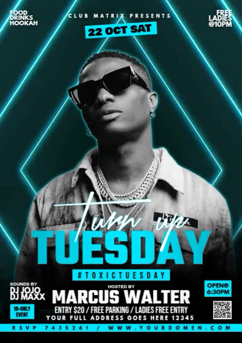 Green Maximalist Turn On Tuesdays  A4 template