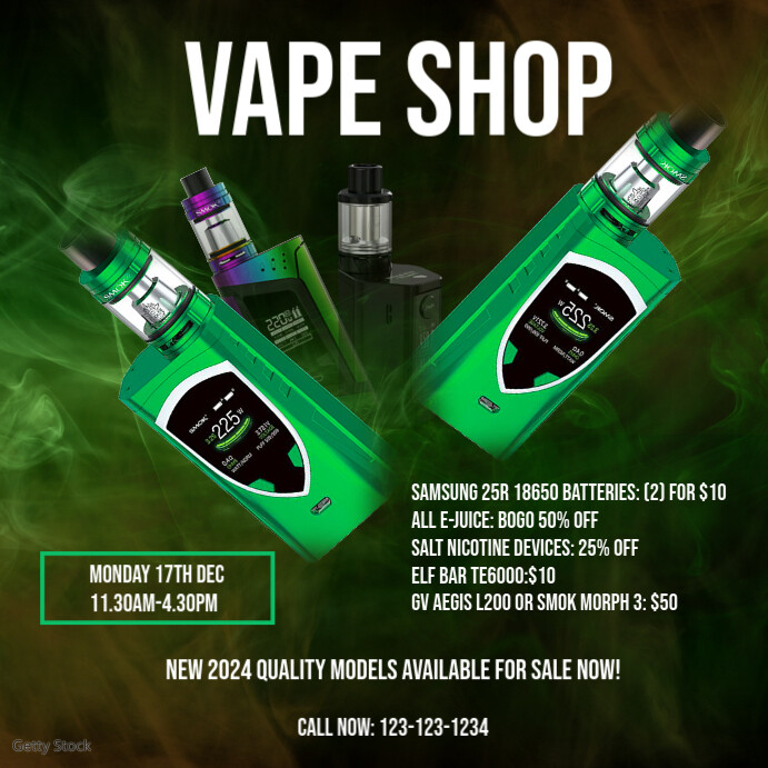 Copy of Green Maximalist Vape Shop Instagram Post | PosterMyWall