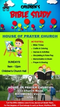 Green Maximalist Video Children Bible Study Ad Instagram Story template