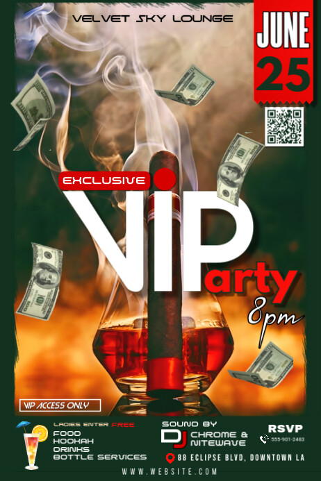 Design For Vip Poster Copy of Green Maximalist Vip Party Poster | PosterMyWall