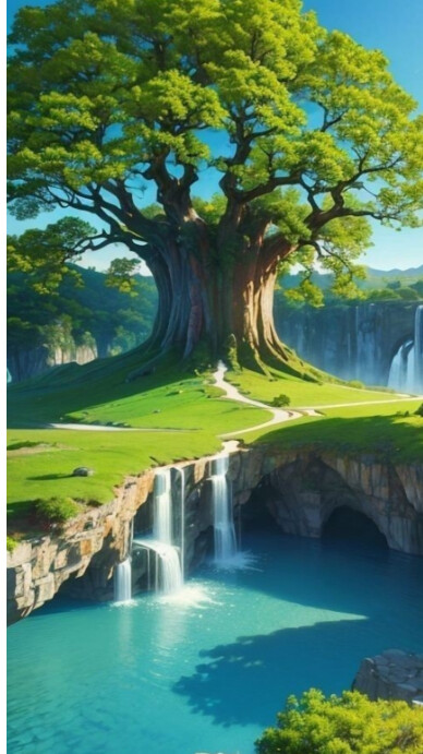 Plantilla de Green Maximalist Waterfall Digital Display (9:16 ...