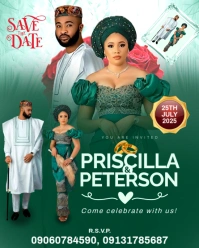 Green Maximalist Wedding Invitation Flyer  Instagram Portrait template