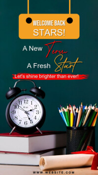 Green Maximalist Welcome Back Stars Instagram Story template