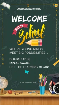 Green Maximalist Welcome Back To School Instagram Story template