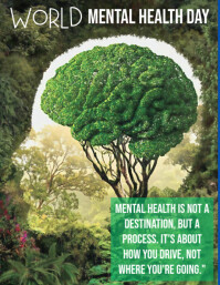 Green Maximalist World Mental Health Day Flyer (us Letter) template