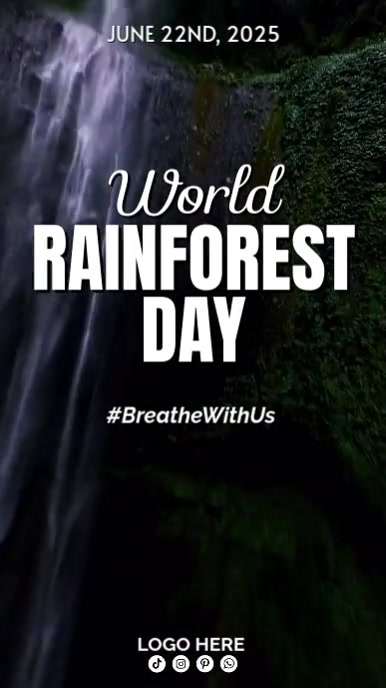 Green Maximalist World Rainforest Day Digital Display (9:16) template