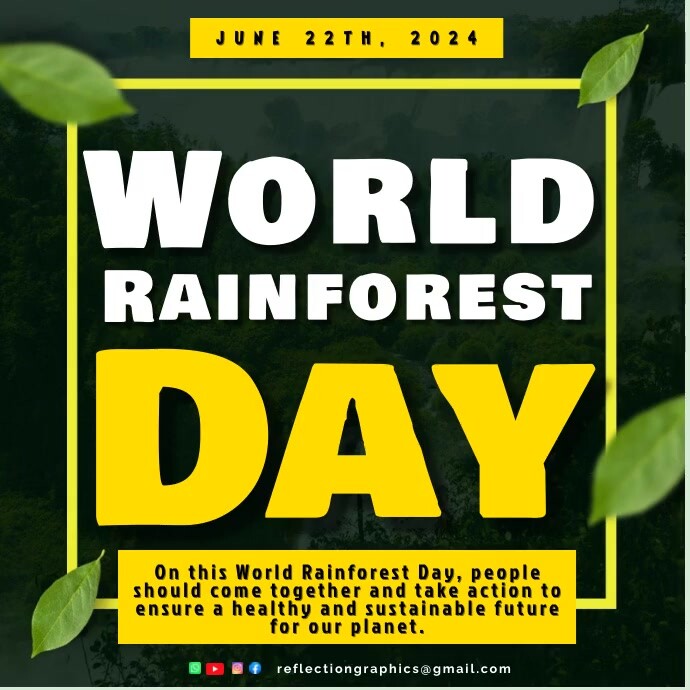 Green Maximalist World Rainforest Day Templat Instagram Plasing template