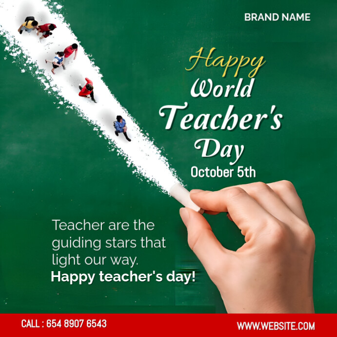 Green Maximalist World Teacher's Day Instagram Post Template PosterMyWall