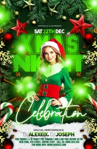 Green Maximalist Xmas Party Celebration Tabloid template