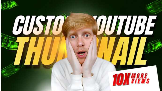 Green Maximalist Youtube Thumbnail Templete Psd Youtube Thumbnail template