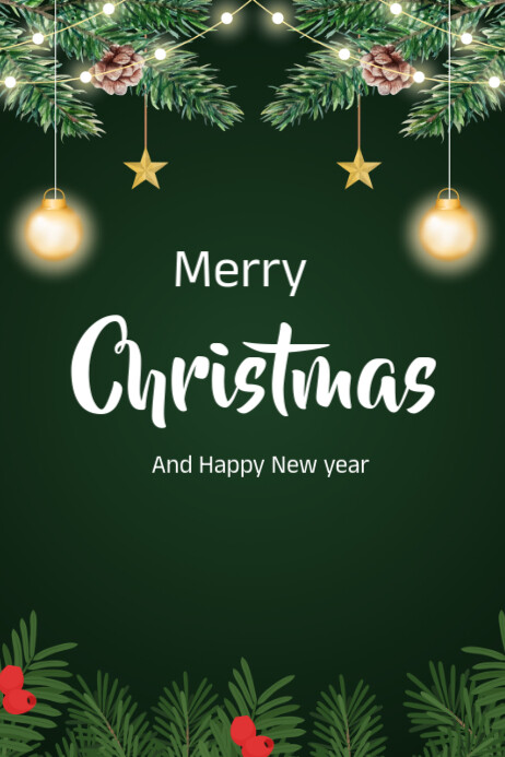 Copy of Green Merry Christmas And Happy New Year Online Greeting Card ...