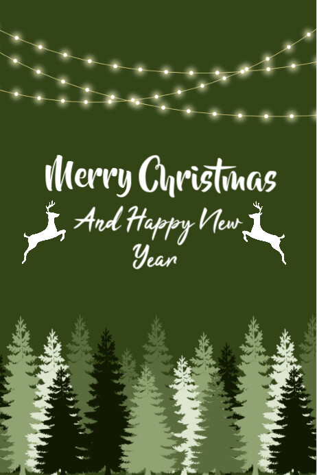 Green Merry Christmas And New Year Templates Online Greeting Cards ...