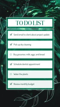 Green Minimal TO DO List Instagram Story template
