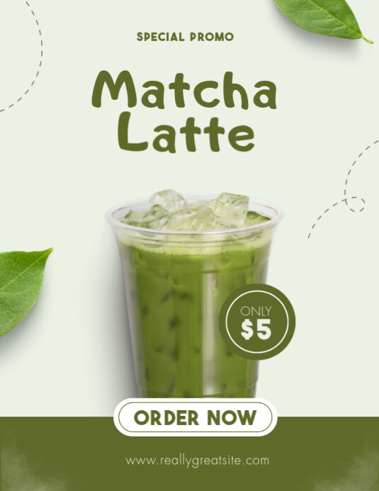 Copy of Green Minimalist Matcha Latte Flyer | PosterMyWall